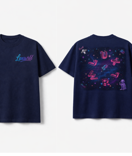 LUXWRLD Navy Blue Graphic T-Shirt & Lux Leather Duffle Bag